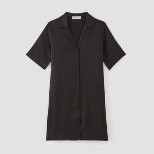 Everlane Women's Shirtdress in Linen in Black, Size 2XL